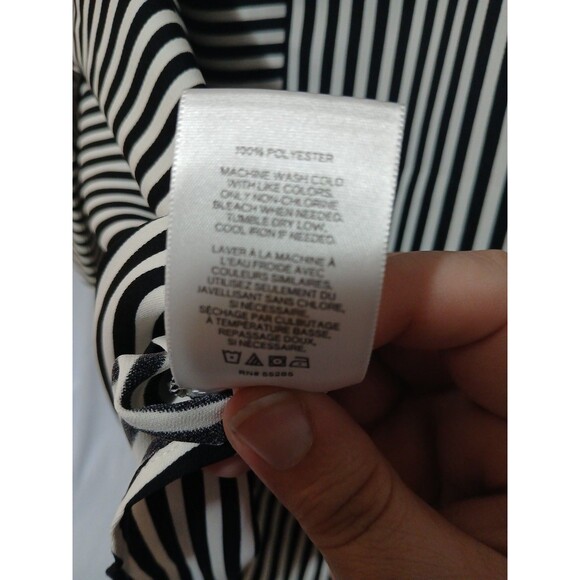 Express Striped Dolman Sleeve 3/4 Sleeve Blouse Black and White Small - Picture 7 of 9